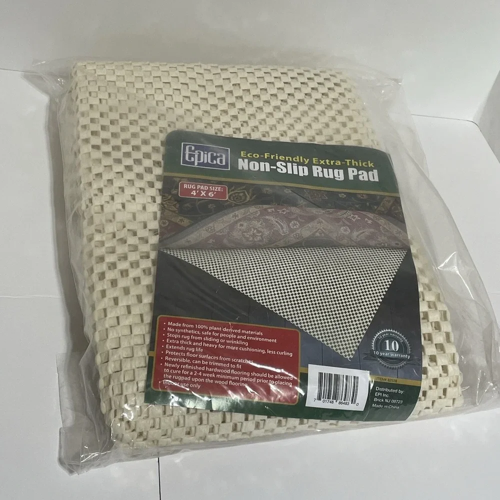 Epica 4'x6' Eco-Friendly Extra-Thick Non-Slip Rug Pad‎ New in Package Old-Stock